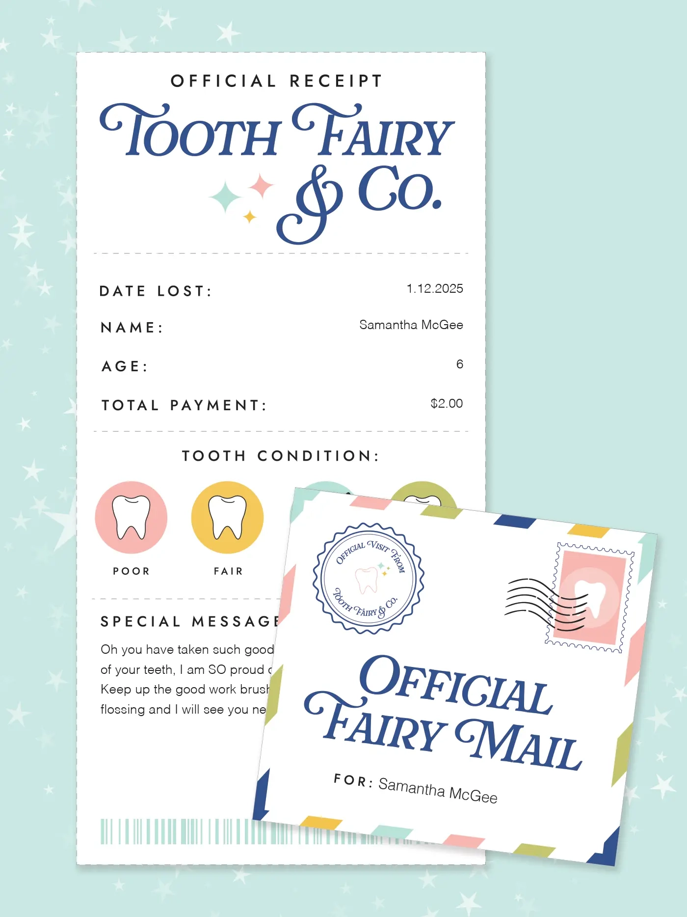 Free Printable Tooth Fairy Receipt Favorite Printables