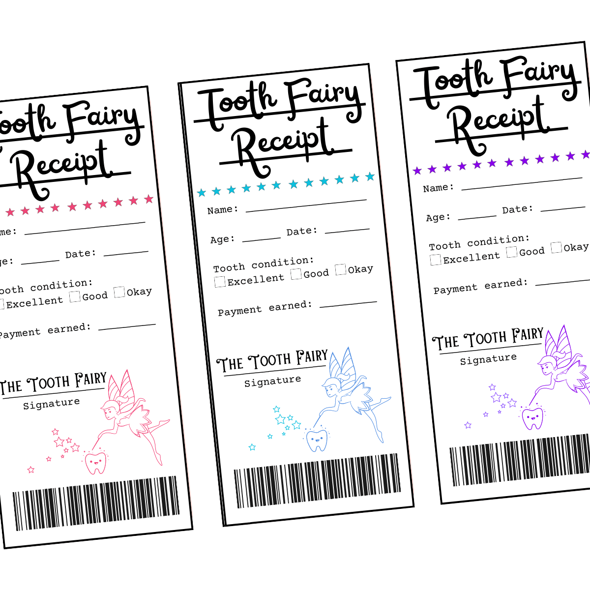 Free Printable Tooth Fairy Receipt For Boy Or Girl Free Printable Tooth Fairy Receipt For Boy Or Girl