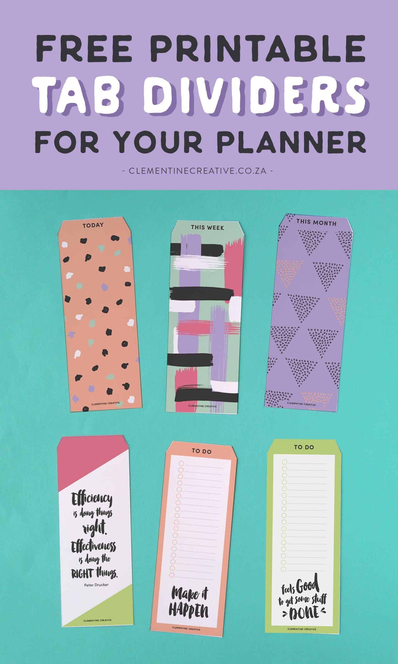 Free Printable Top Tab Dividers For Planners Diaries And Agendas