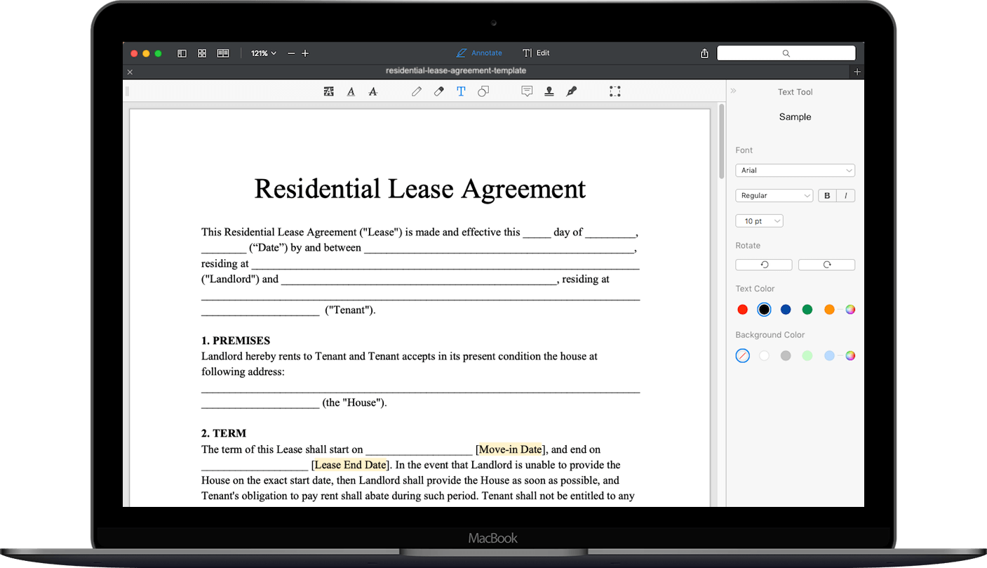 Free Residential Lease Template Rental Agreement PDF