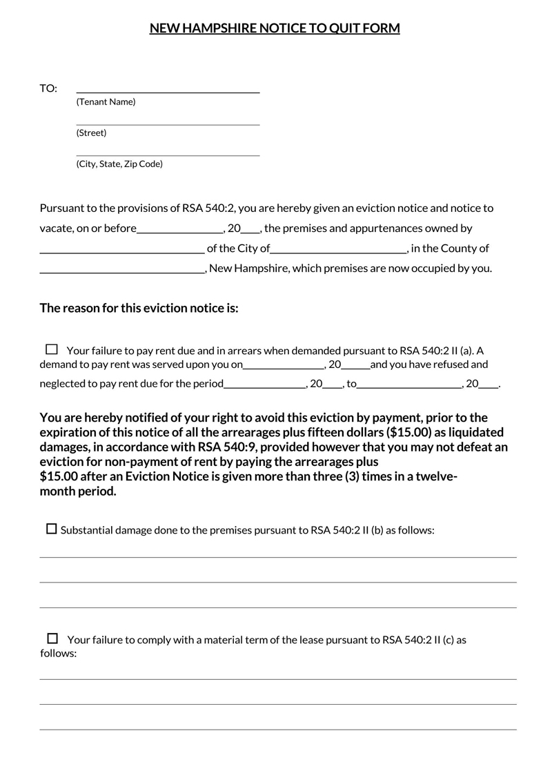 Free Seven 7 Day Eviction Notice Templates Word PDF