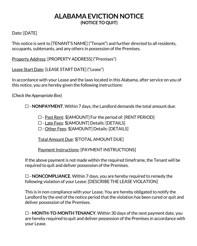 Free Seven 7 Day Eviction Notice Templates Word PDF