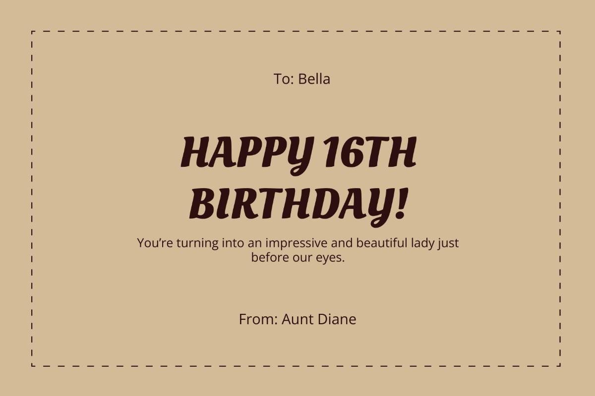 Free Sweet 16 Birthday Card Templates Editable And Printable