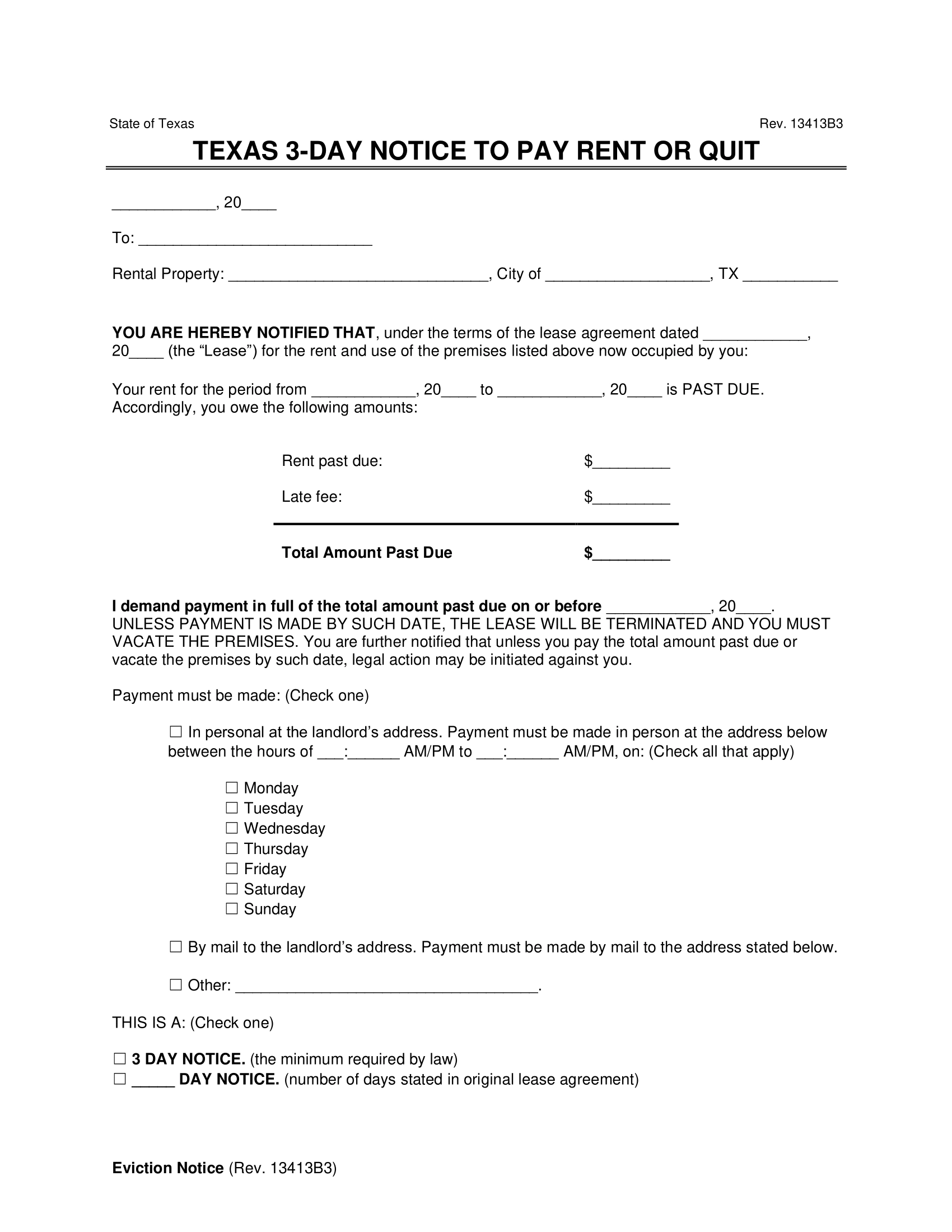 Free Texas Eviction Notice Forms PDF Word Downloads