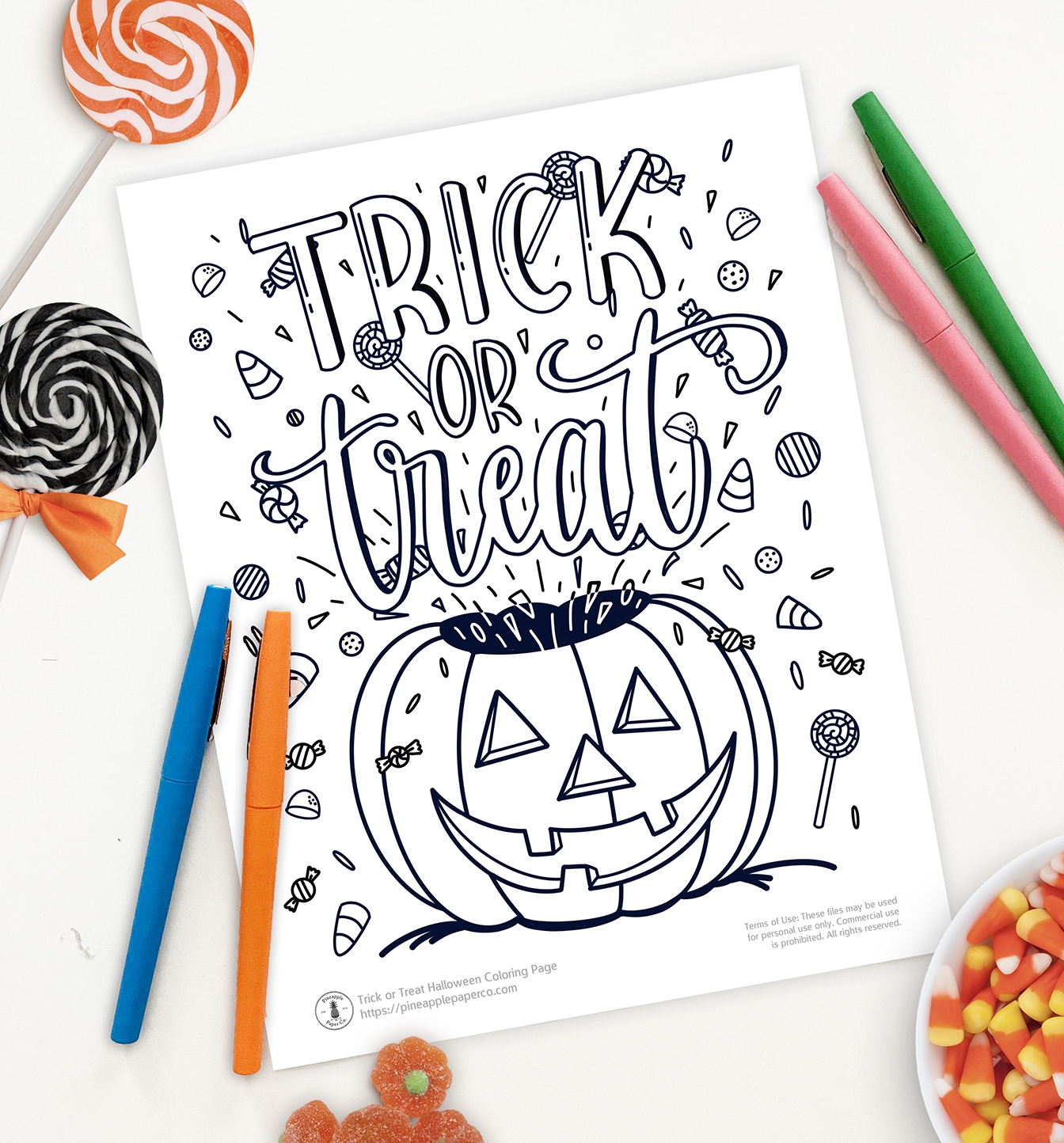 FREE Trick Or Treat Coloring Page FREE Halloween Coloring Sheet