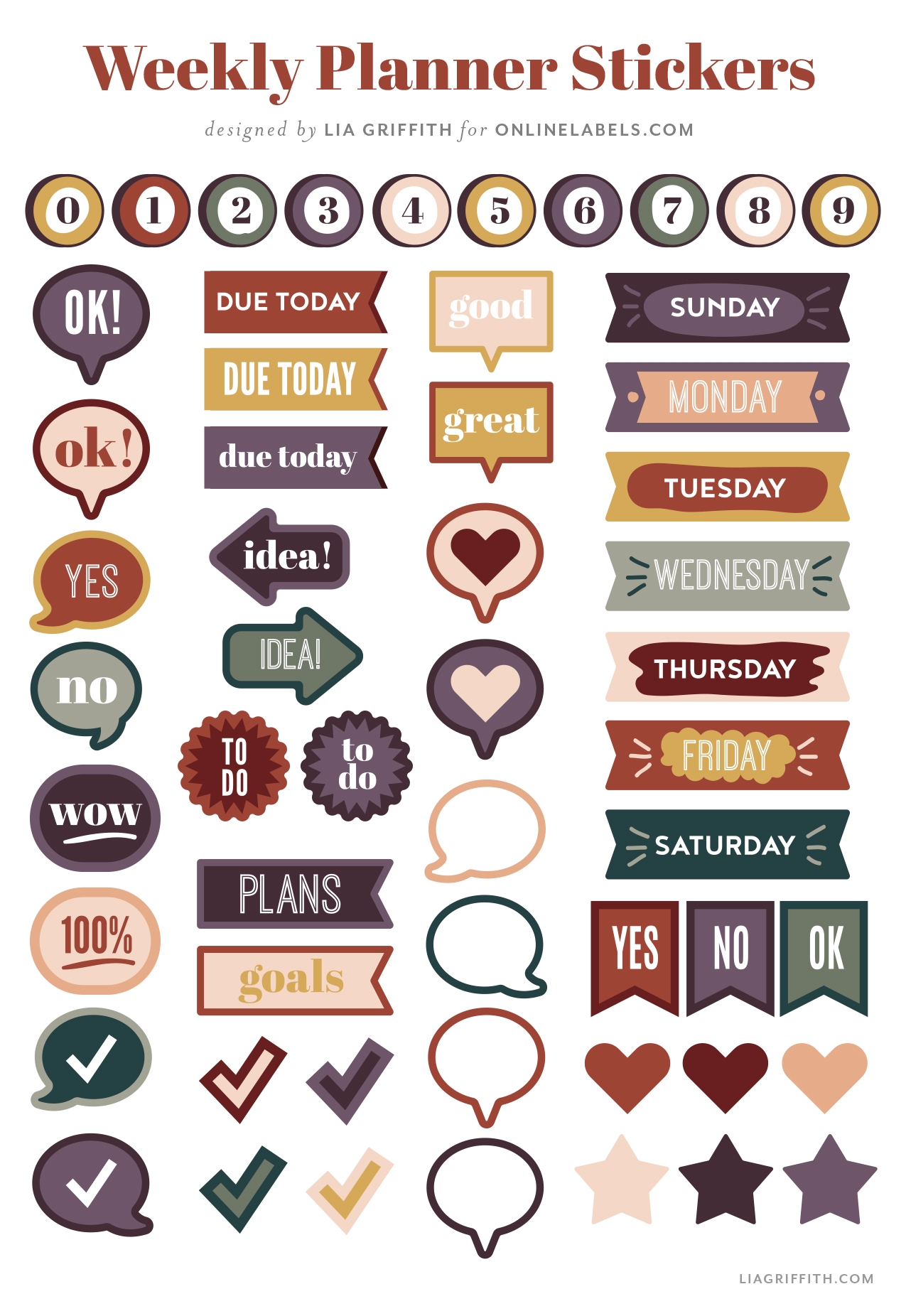Free Weekly Planner Printable Printable Planner Stickers Lia Griffith