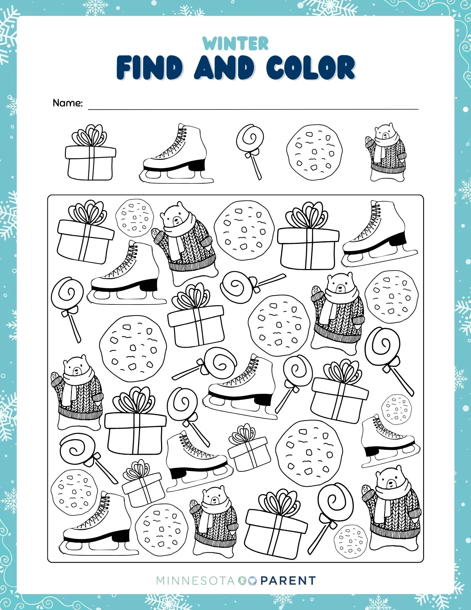 Free Winter Printables And Activity Pages For Kids Minnesota Parent