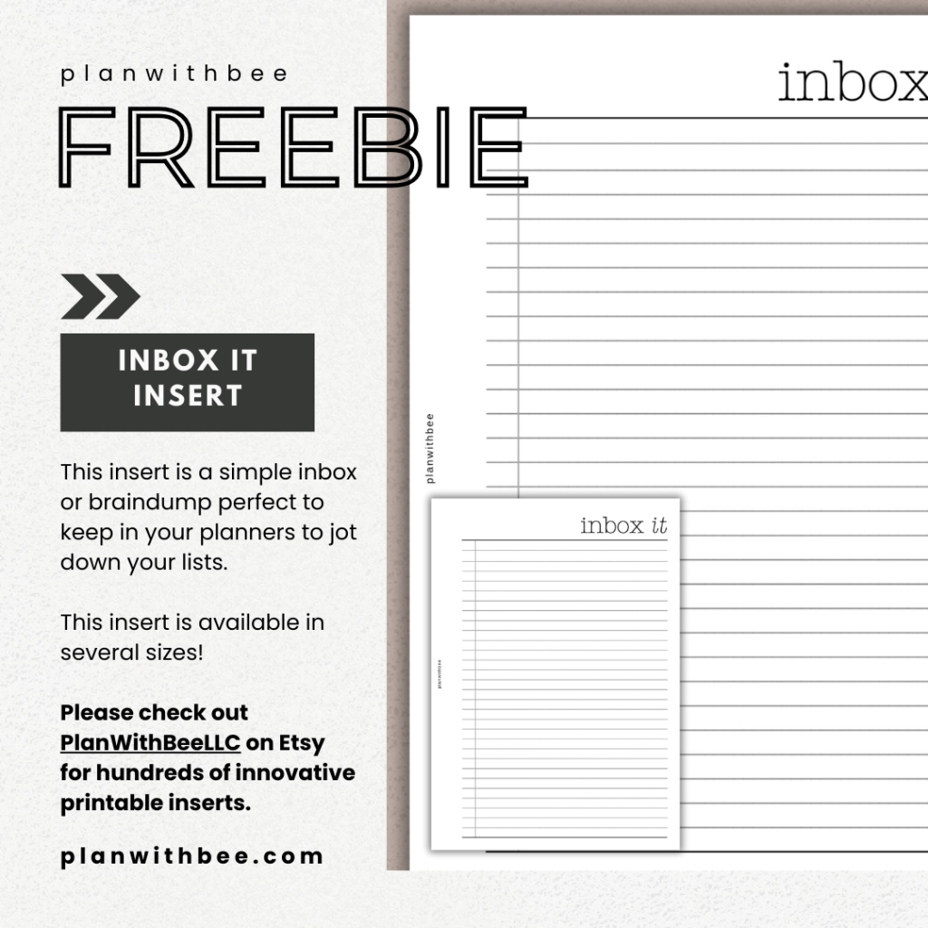 FREEBIES PAGE Plan With Bee