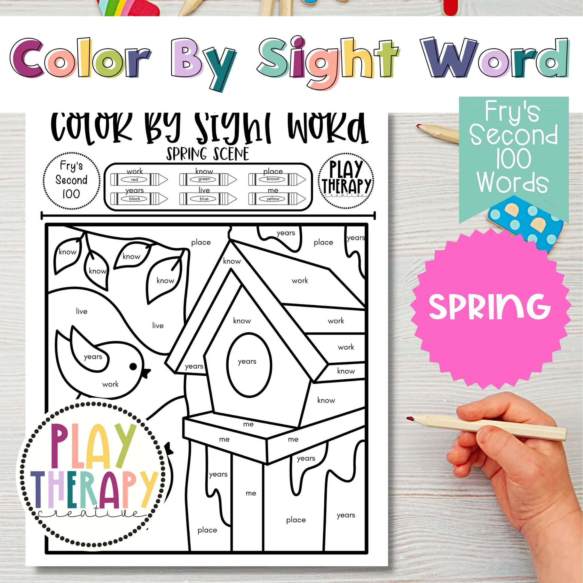 Fry s Second 100 Color by Sight Word Coloring Page Practice Sheets S Play Therapy Creative Fry s Second 100 Color by Sight Word Coloring Page Practice Sheets S Play Therapy Creative
