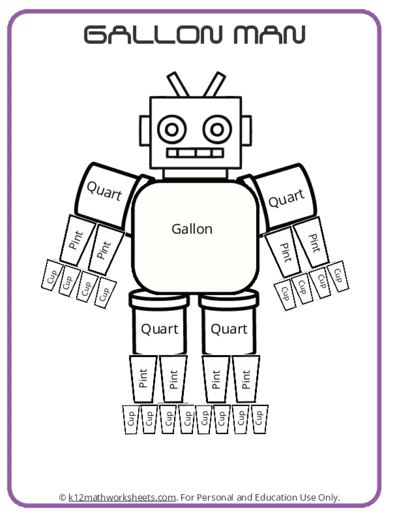 Gallon Man Printable Chart And Activities