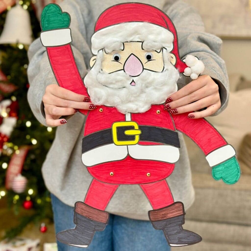 Giant Movable Santa Claus Craft with Free Printable Template Giant Movable Santa Claus Craft with Free Printable Template
