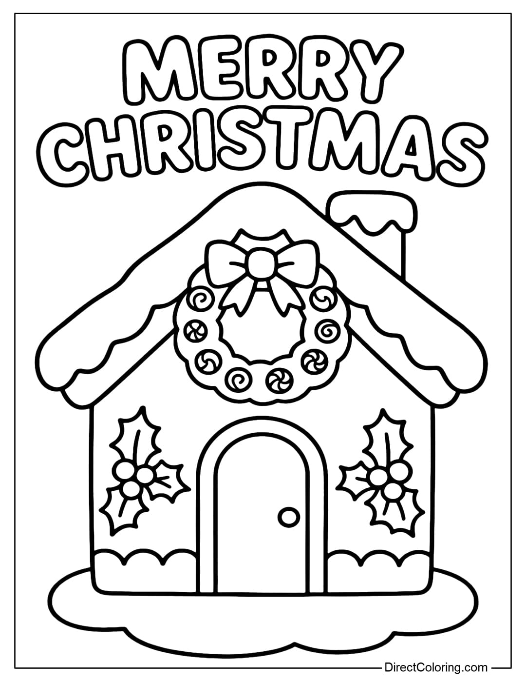 Gingerbread House Coloring Pages Free PDF To Download And Print