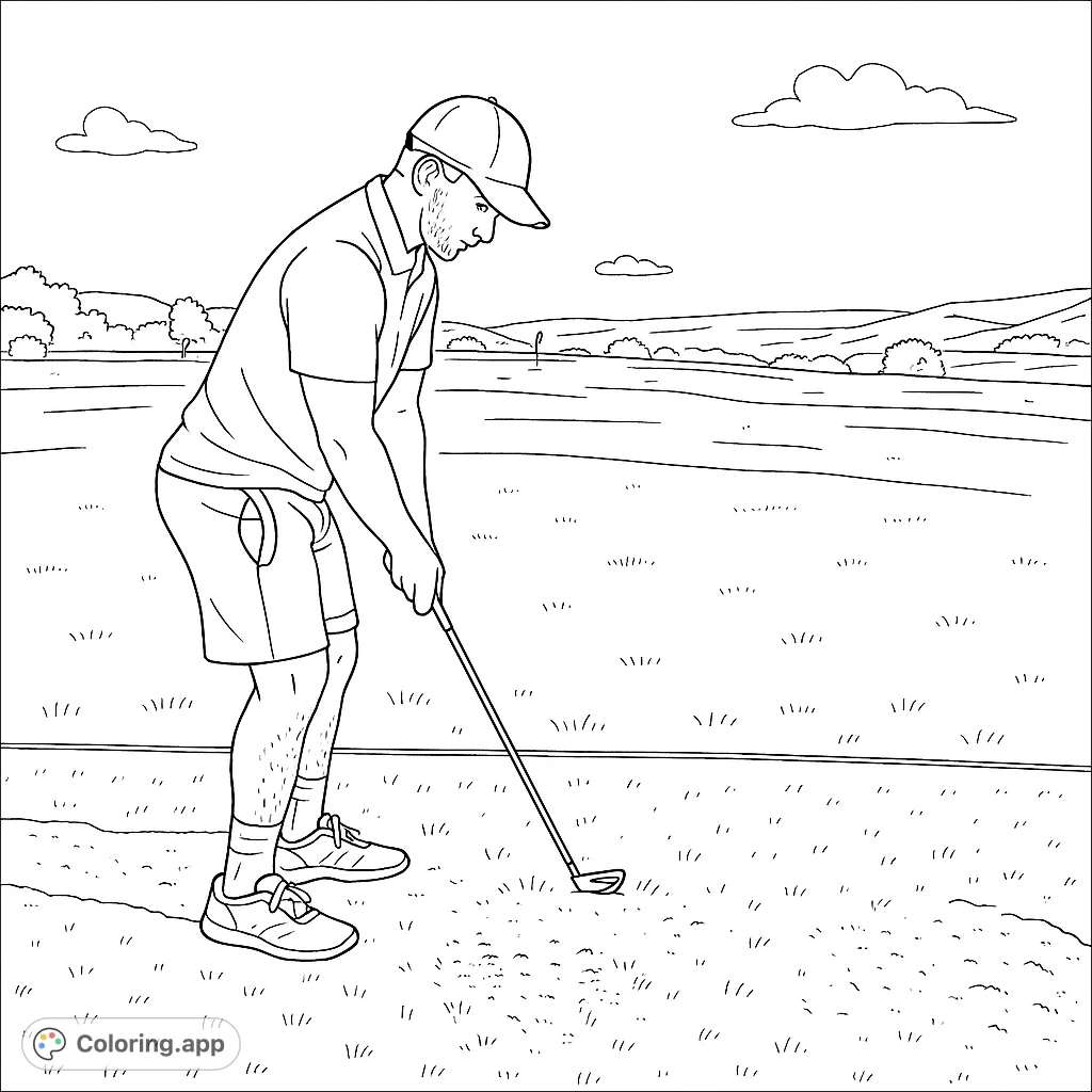 Golfer On The Green Coloring app