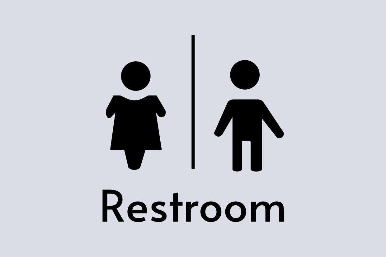 Gray Restroom Sign Template Square Signs