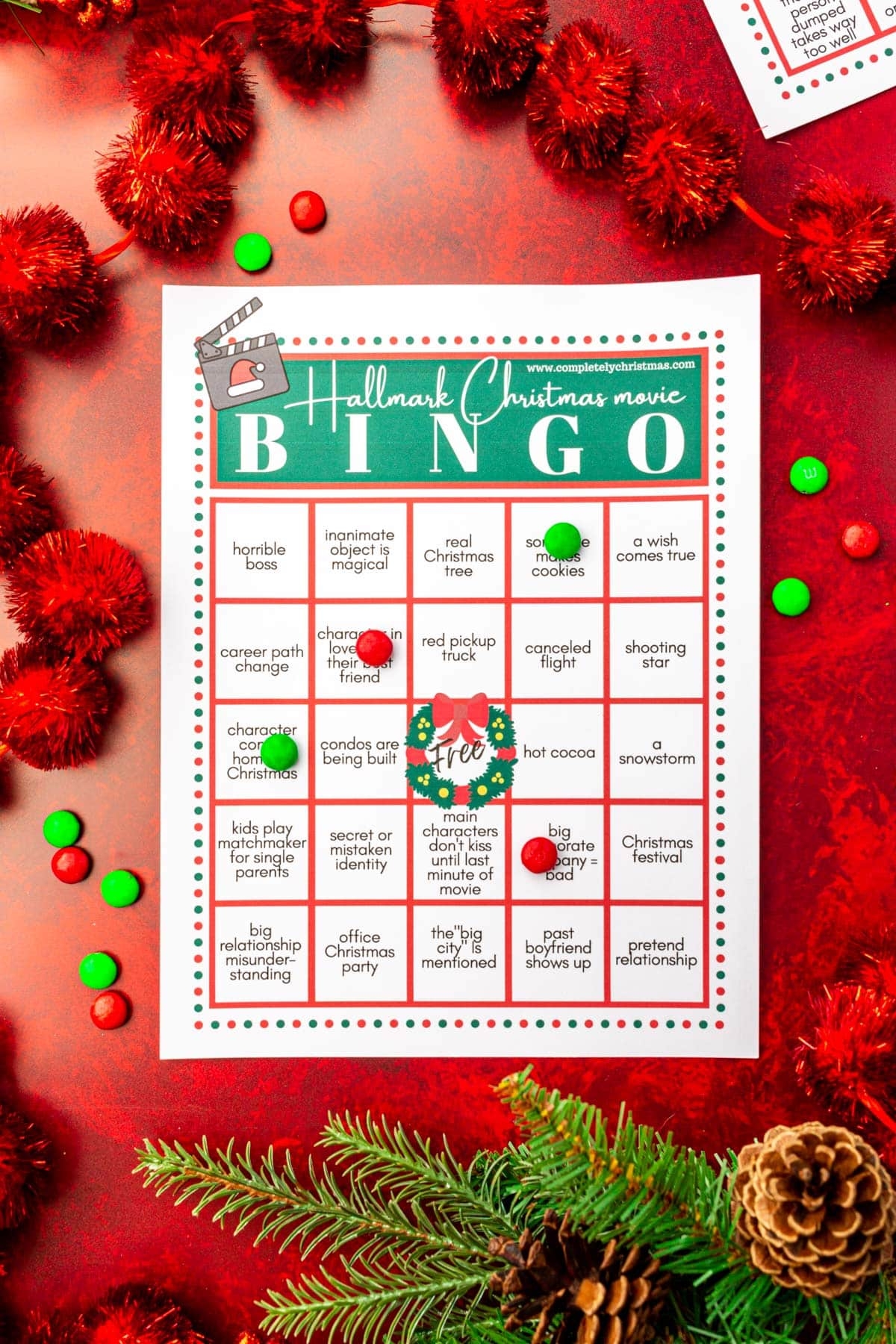 Hallmark Christmas Movie Bingo Free Printable