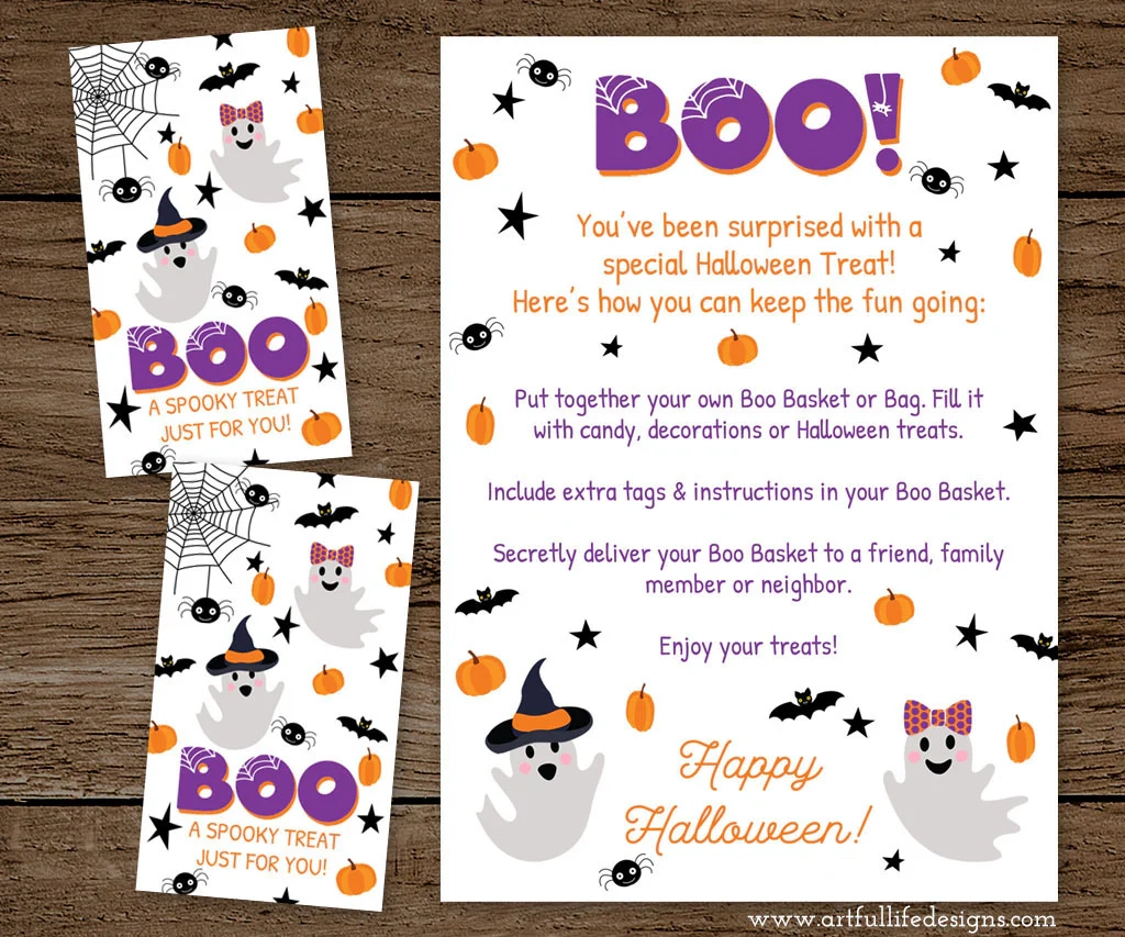 Halloween Boo Basket Ideas Free Printable Tag Instructions Artful Life Designs