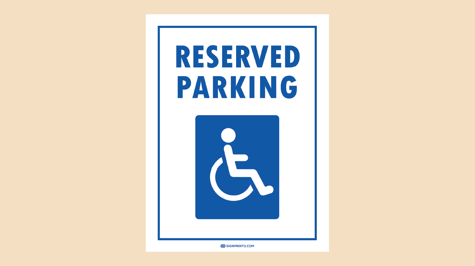 Handicap Parking Sign Free Printable PDF