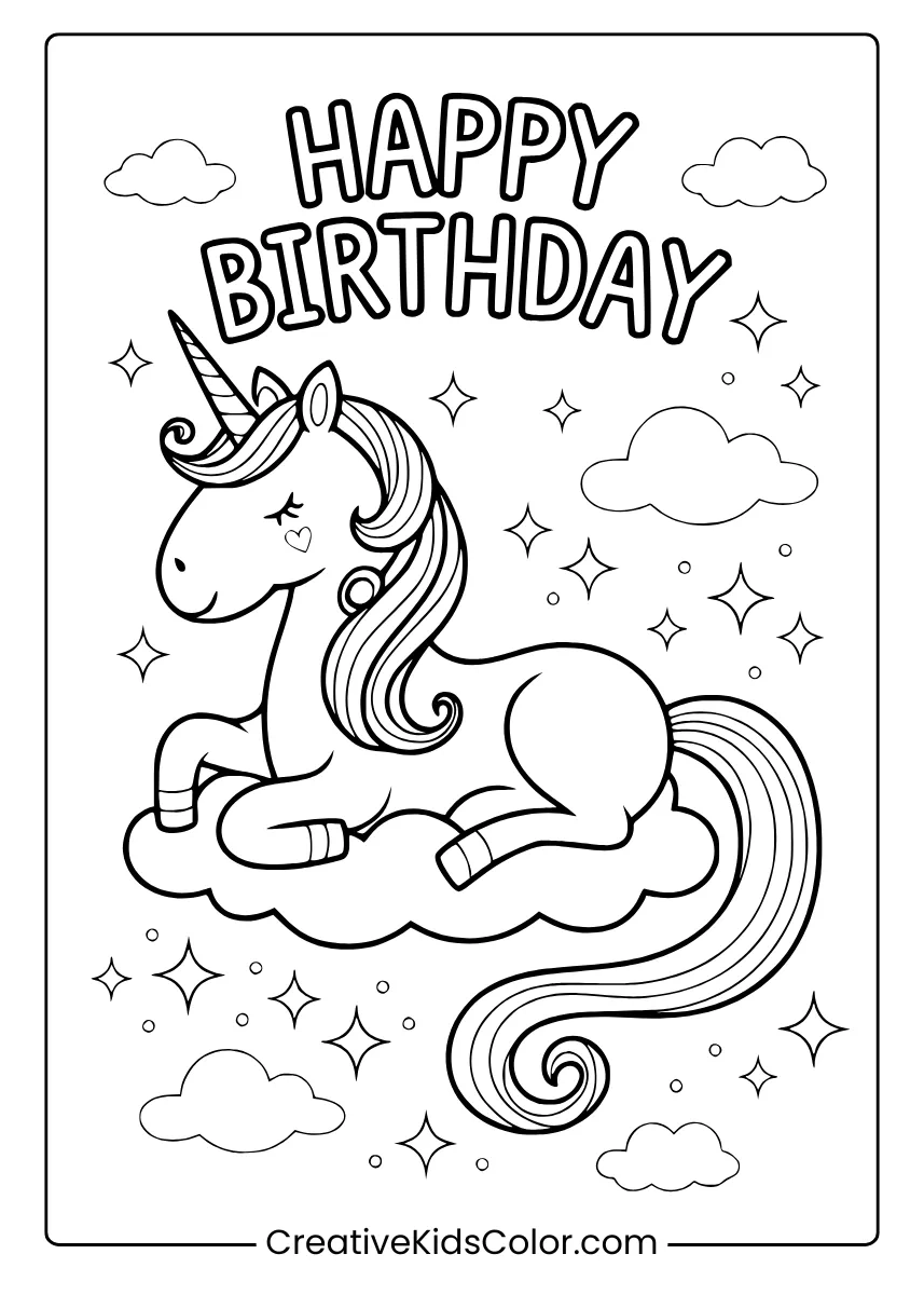Happy Birthday Coloring Pages 25 Free Printable PDFs 