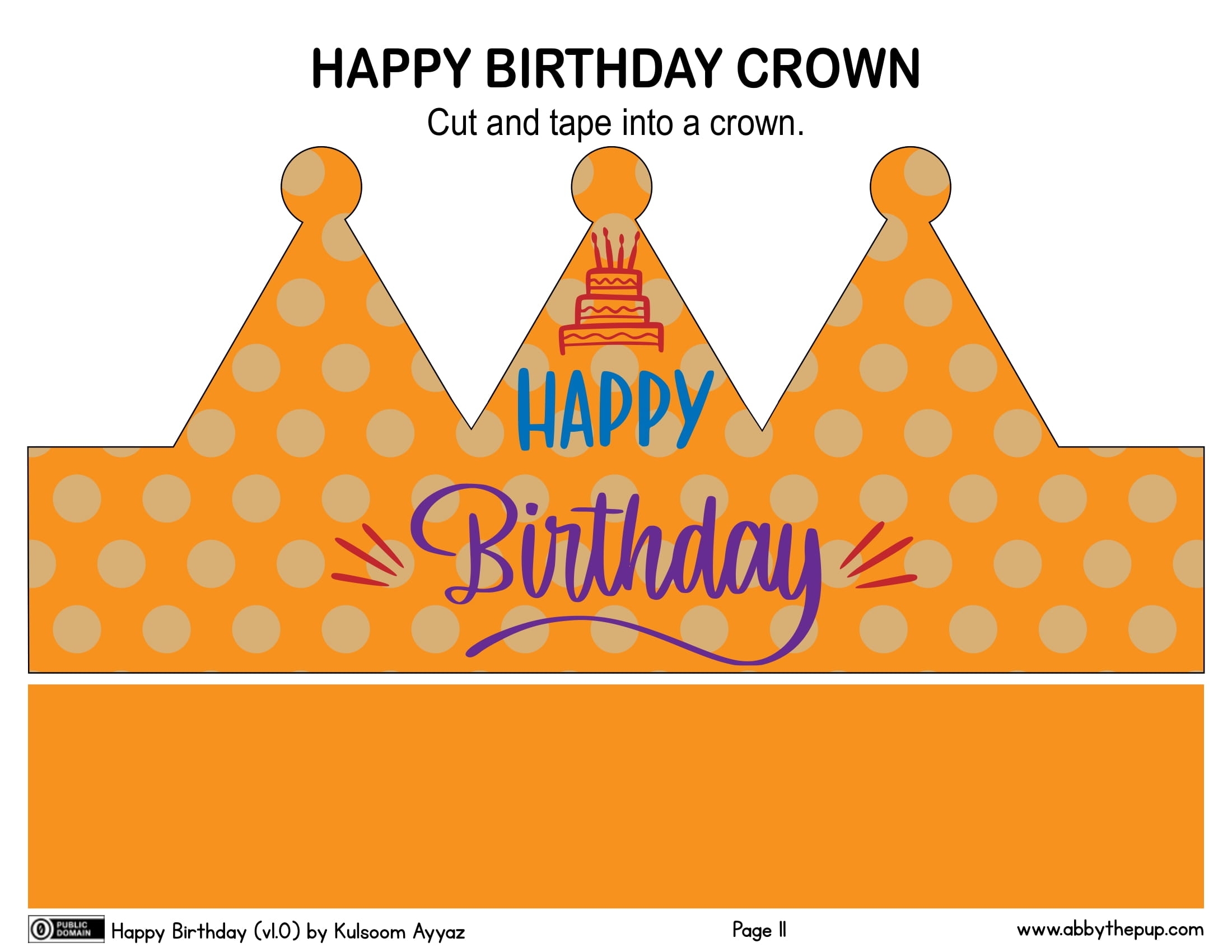Happy Birthday Crown Free Printable Paper raft Templates