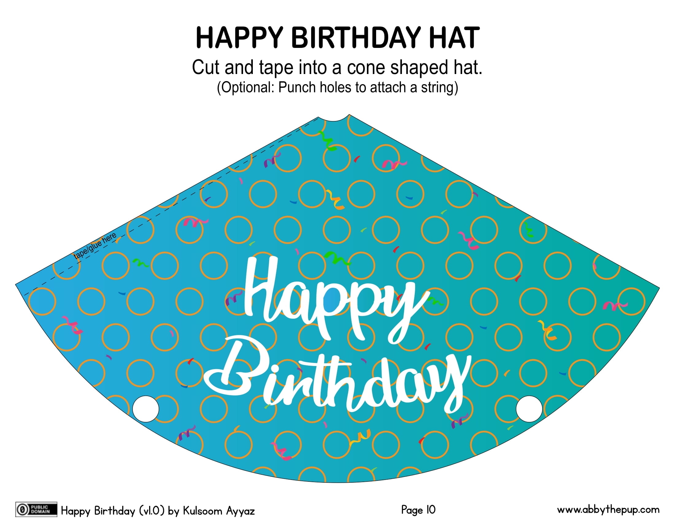 Happy Birthday Hat Free Printable Paper raft Templates