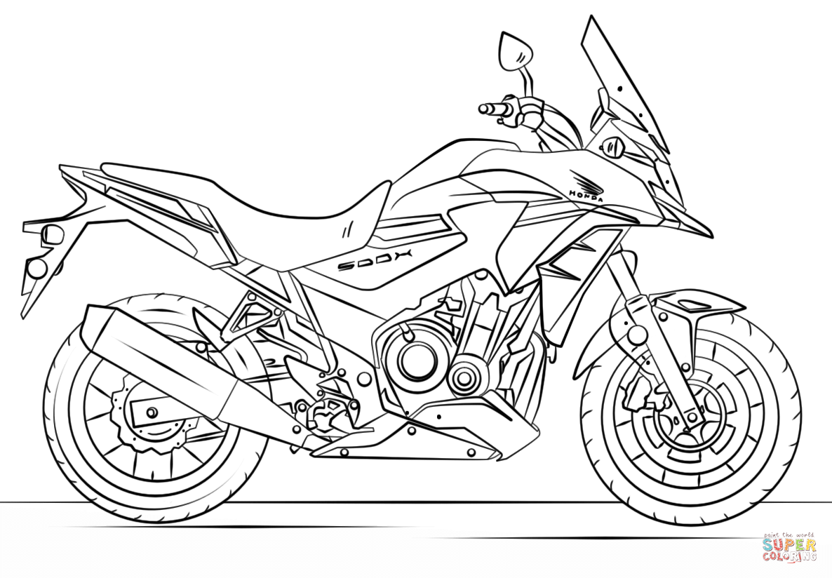 Honda Motorcycle Coloring Page Free Printable