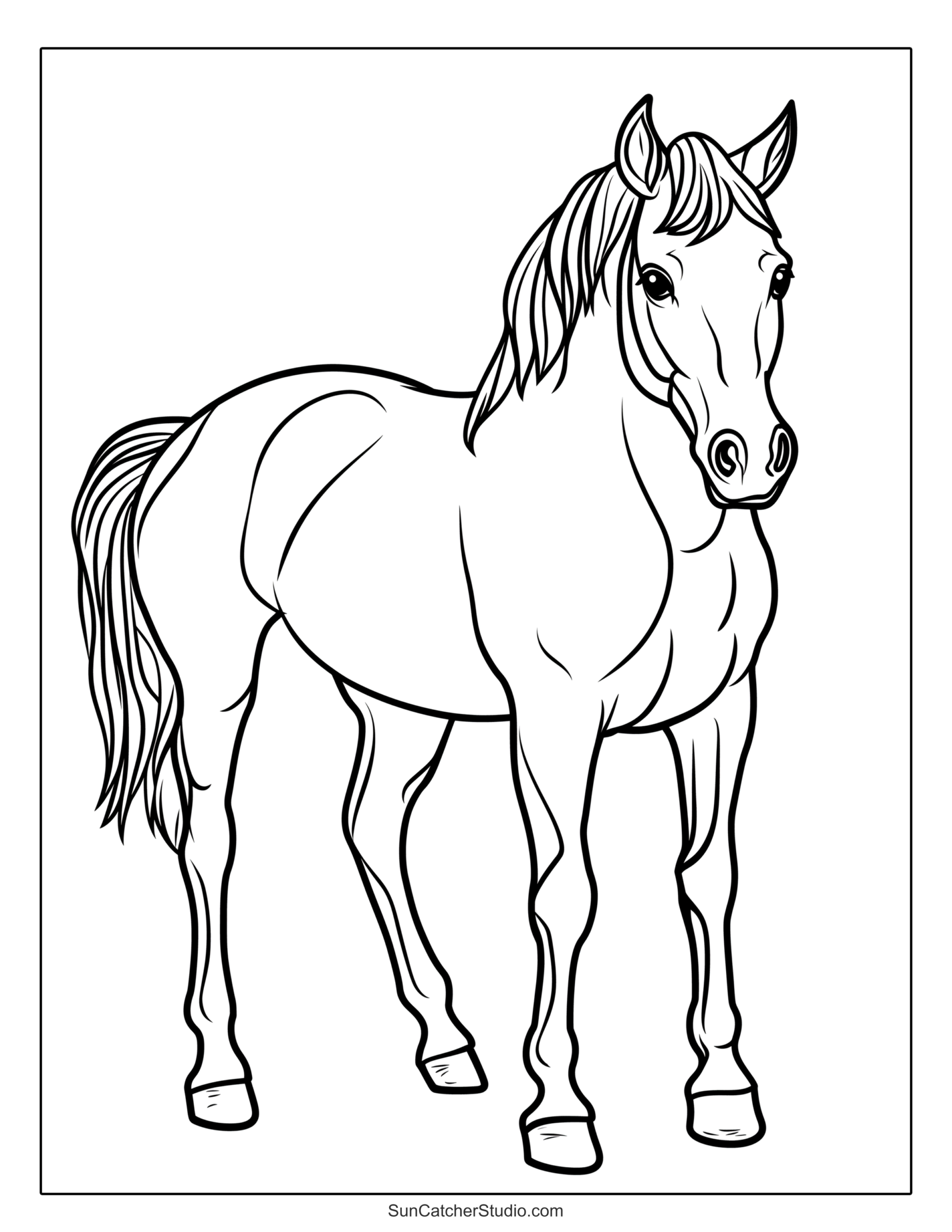 Horse Coloring Pages And Coloring Sheets Free Printables Lettering SVG Files Tools Apps