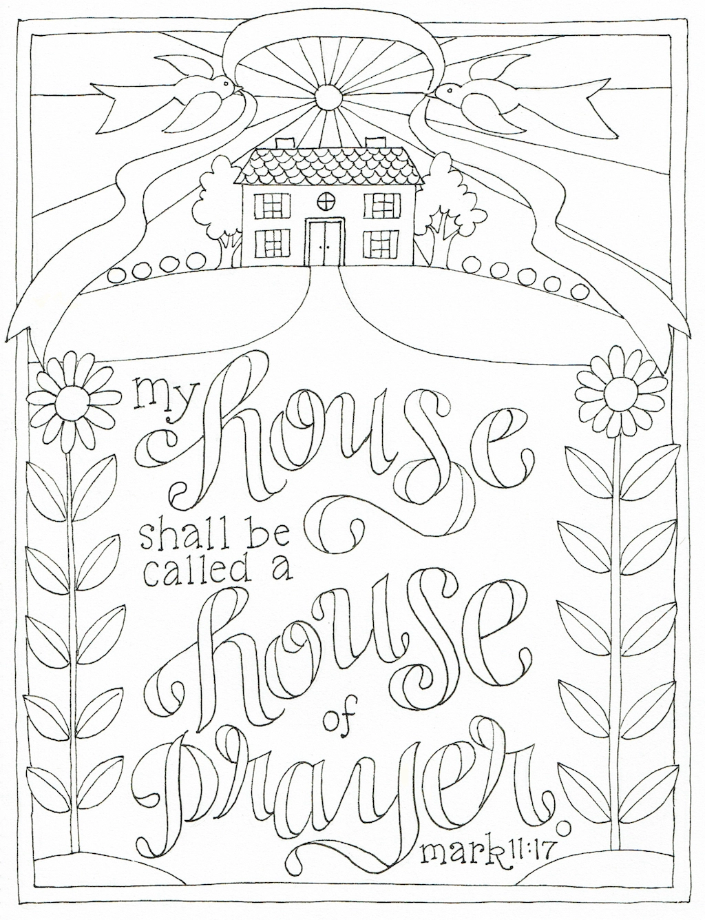 House Of Prayer Coloring Page Flanders Family Home Life