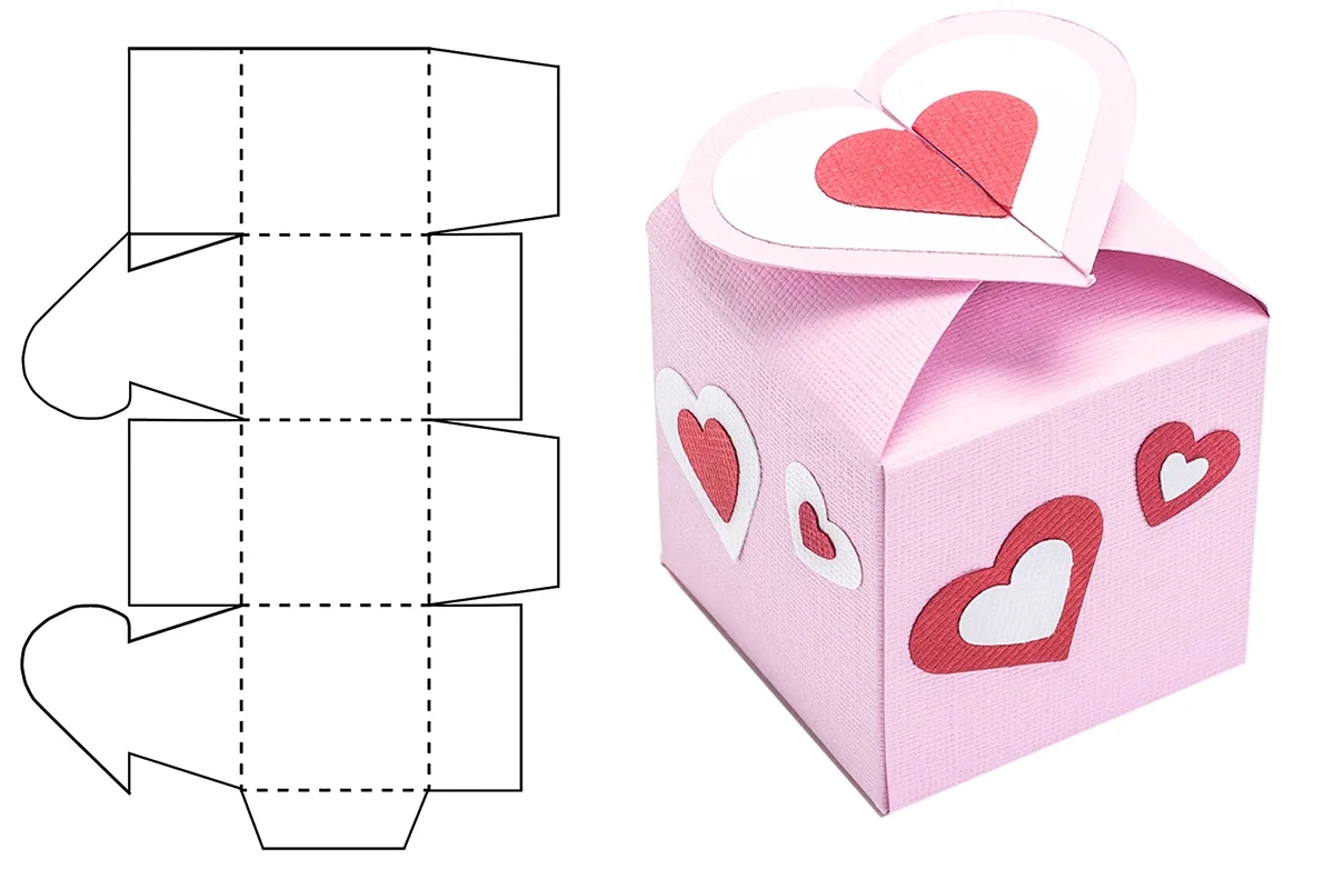 How To Make A Gift Box For Valentine s Day with Free Template Gathered