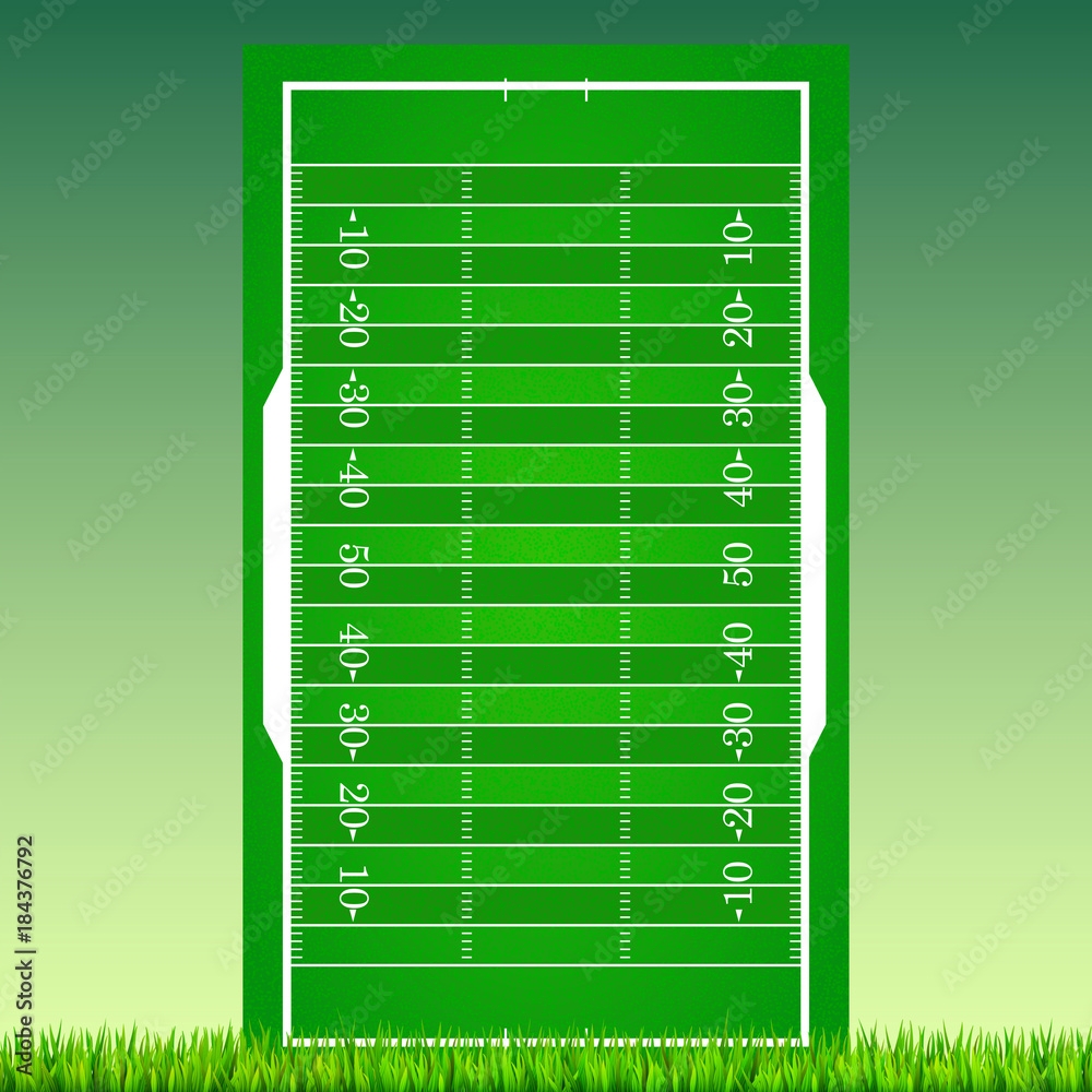 Image Vectorielle Stock Football Field With Grass On Green Backdrop Background For Posters Banner With American Football Field With Markup Top View 3D Illustration Ready For Print And Design Adobe Stock
