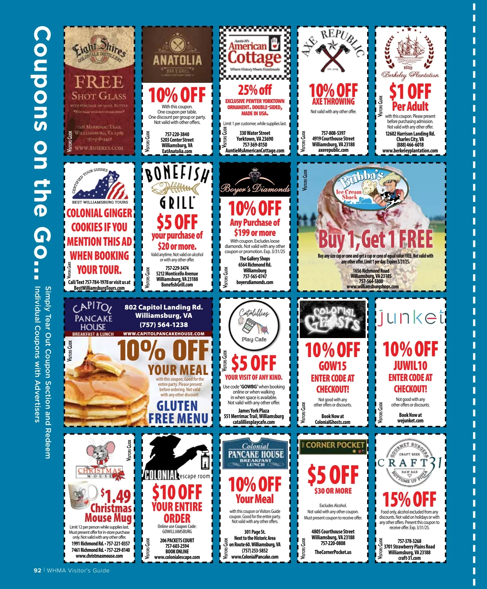 Jamestown Yorktown And Williamsburg Coupons On The Go March 2024 Flipbook By VistaGraphics Inc FlipHTML5