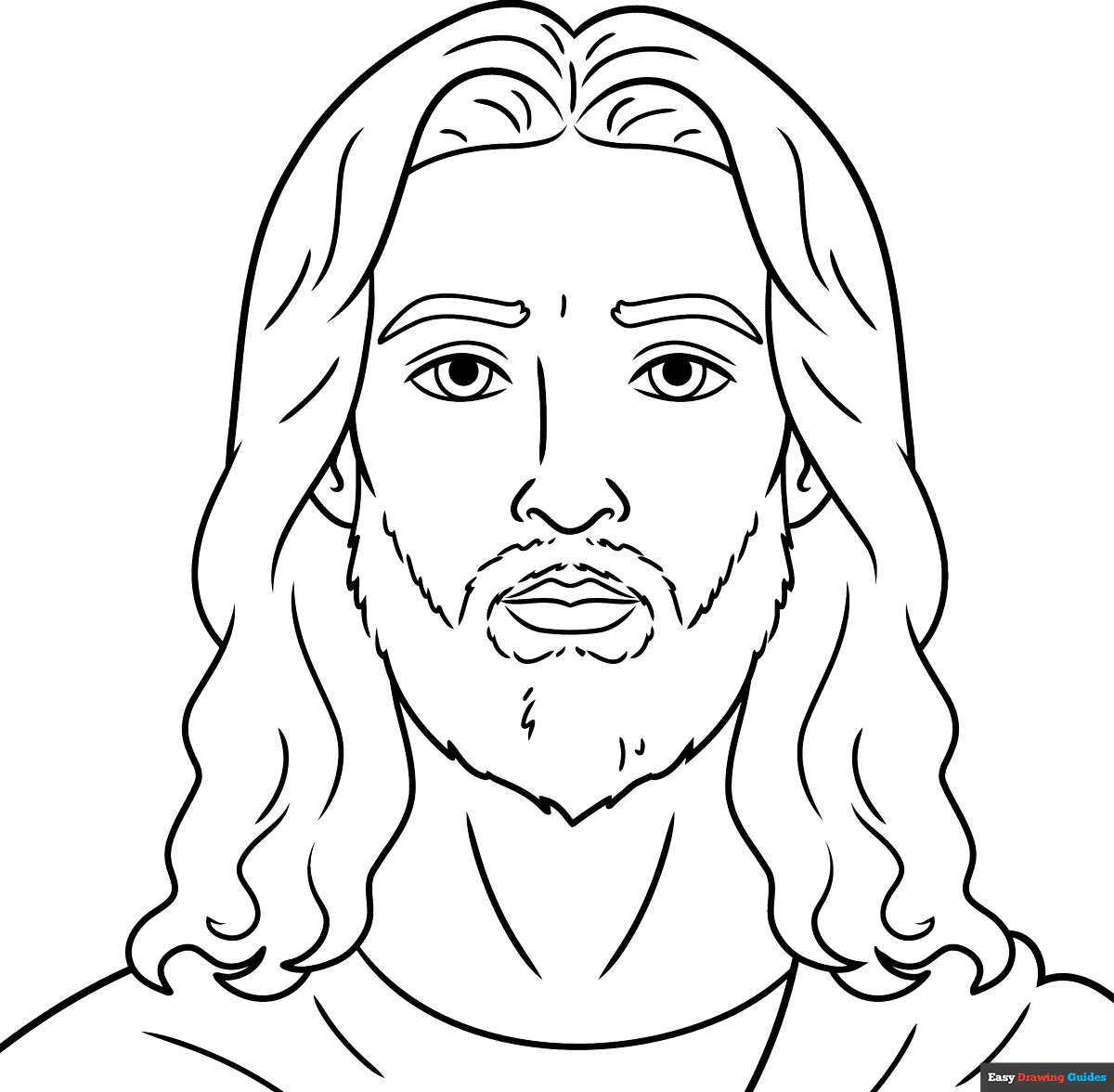 Jesus Face Coloring Page Easy Drawing Guides Jesus Face Coloring Page Easy Drawing Guides
