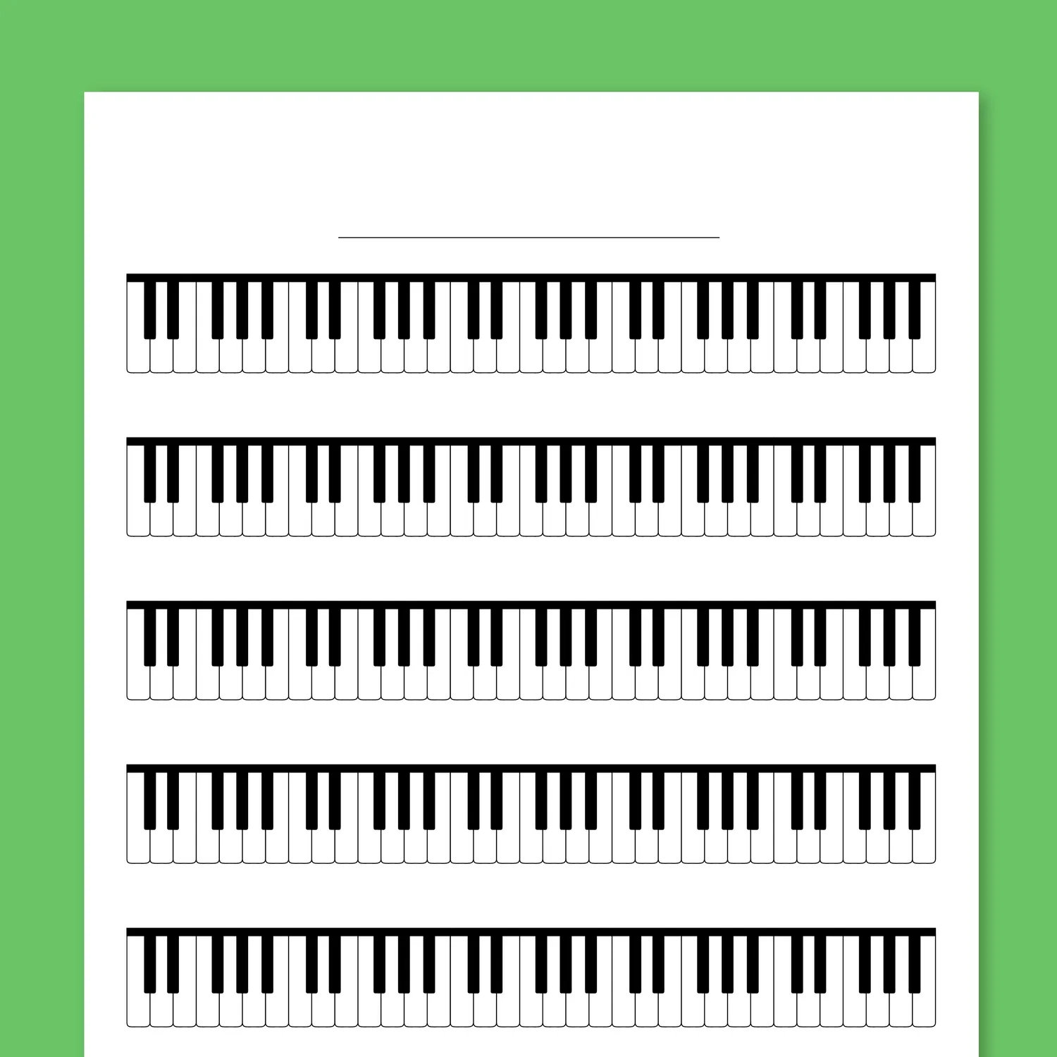 Keyboard Worksheet For Piano Blank Printable PDF