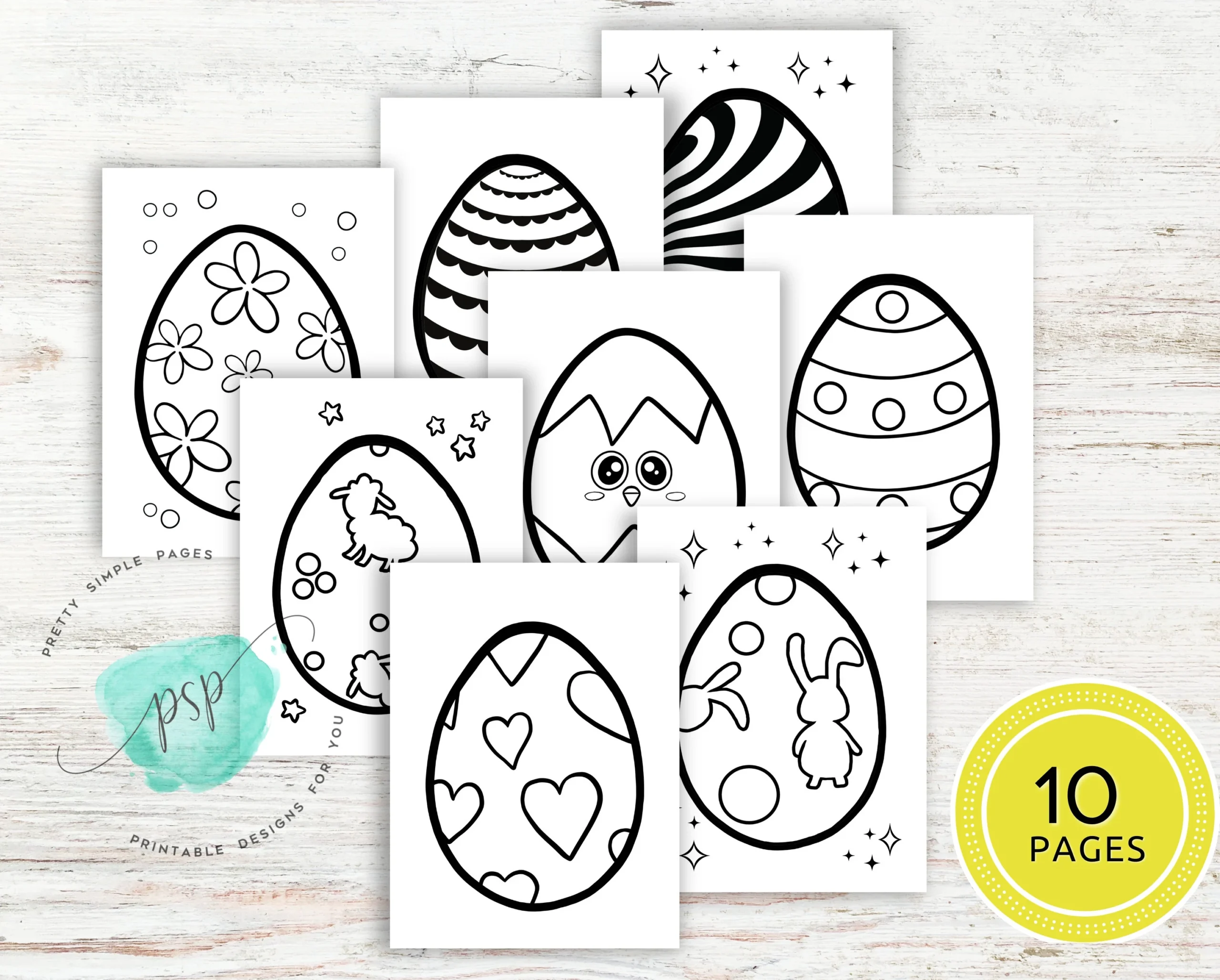 Large Easter Egg Coloring Pages For Toddlers And Preschool Easter Coloring Pages Easter Activities For Kids Printable Easter Colouring Etsy