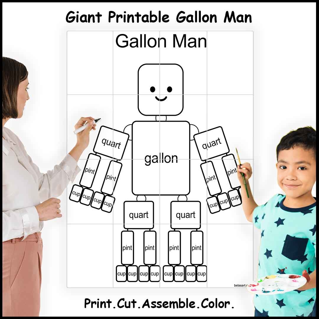 Large Printable Gallon Man 4 9 16 Sheets Of Paper