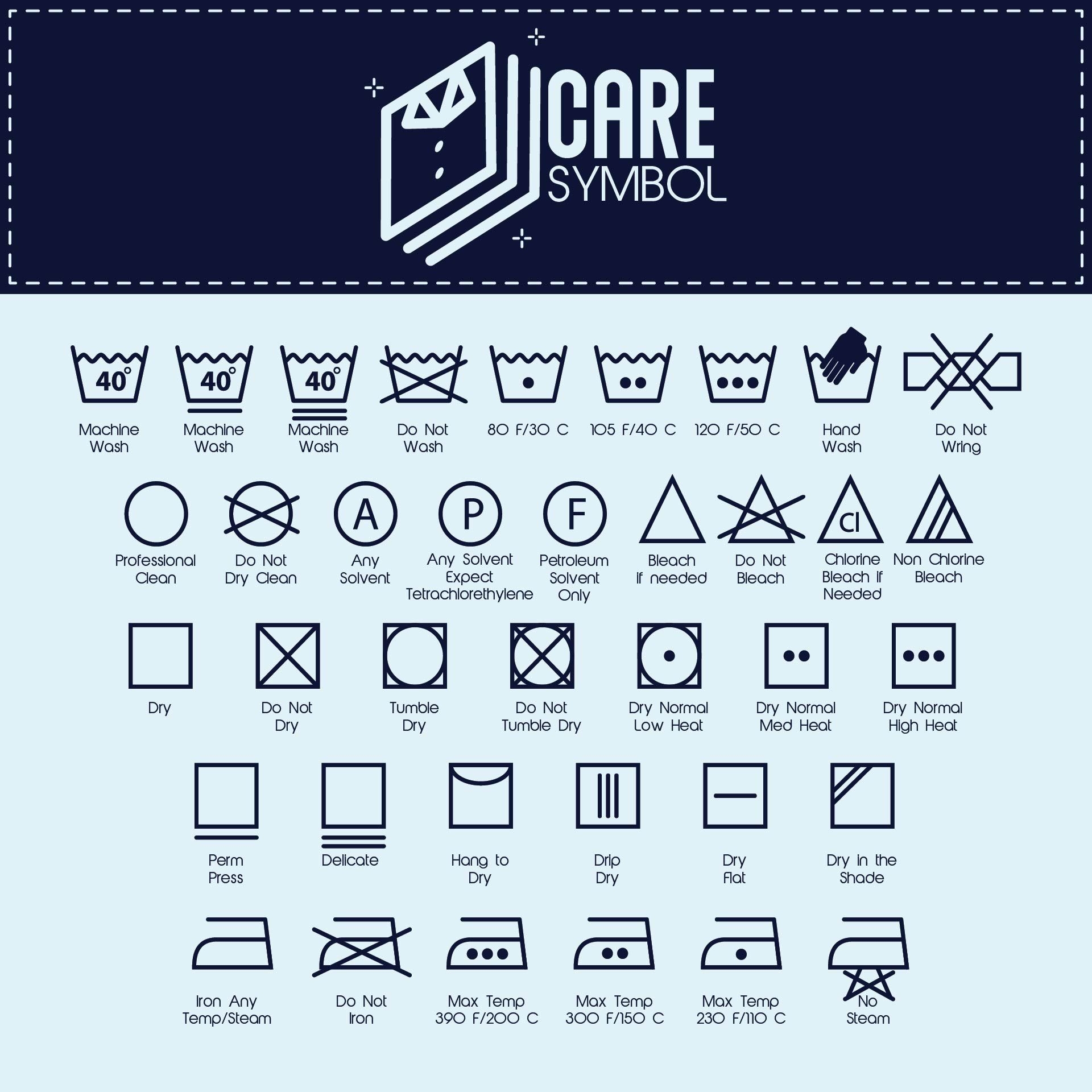 Laundry Care Symbol Chart 10 Free PDF Printables Printablee