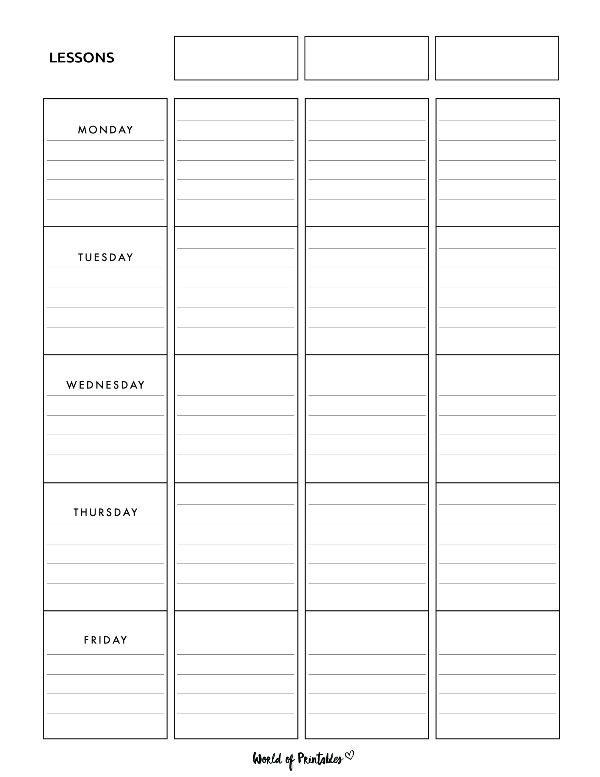 Lesson Plan Templates World Of Printables Lesson Plan Templates World Of Printables