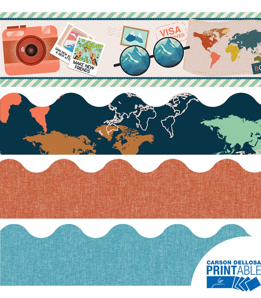 Let s Explore Printable Bulletin Board Borders Set