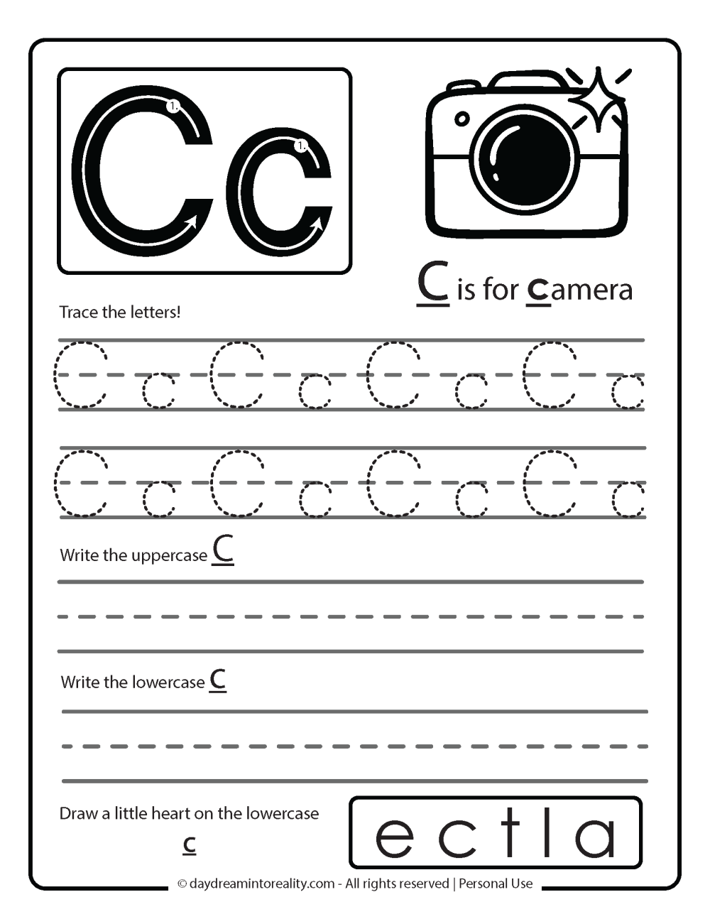 Letter C Worksheets 55 Free PDF Printables Daydream Into Reality