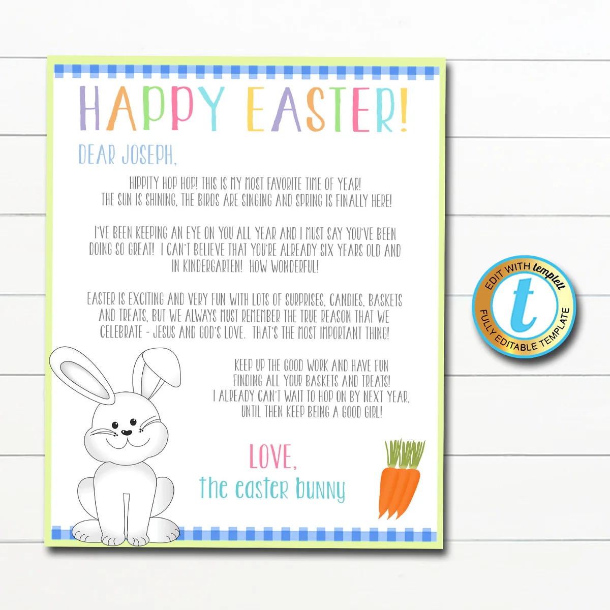 Letter From The Easter Bunny Template TidyLady Printables