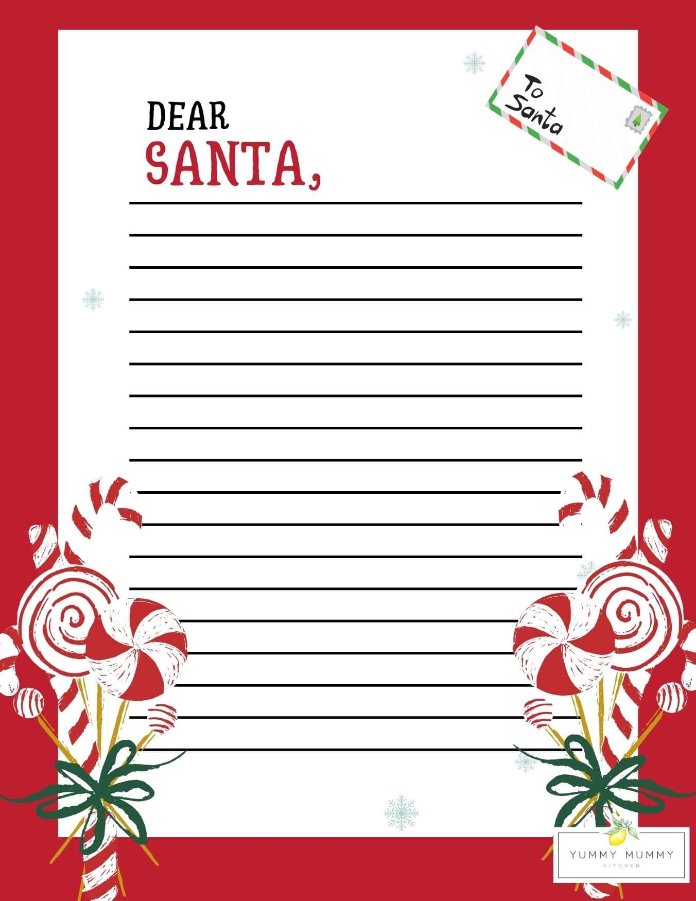 Letter To Santa Template Free Printable Dear Santa Letters