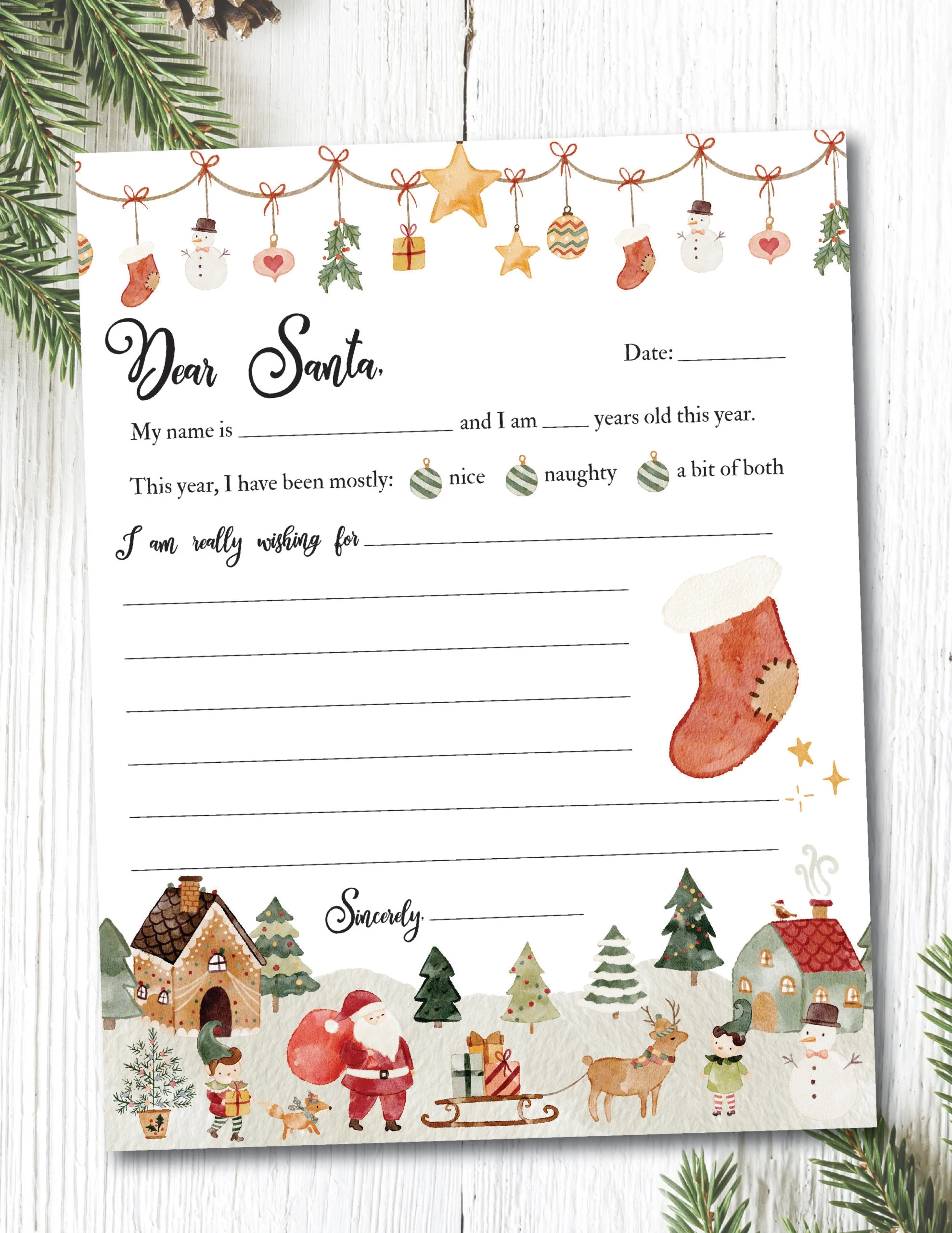 Letter To Santa Template Free Printable Home Sweet Farm Home