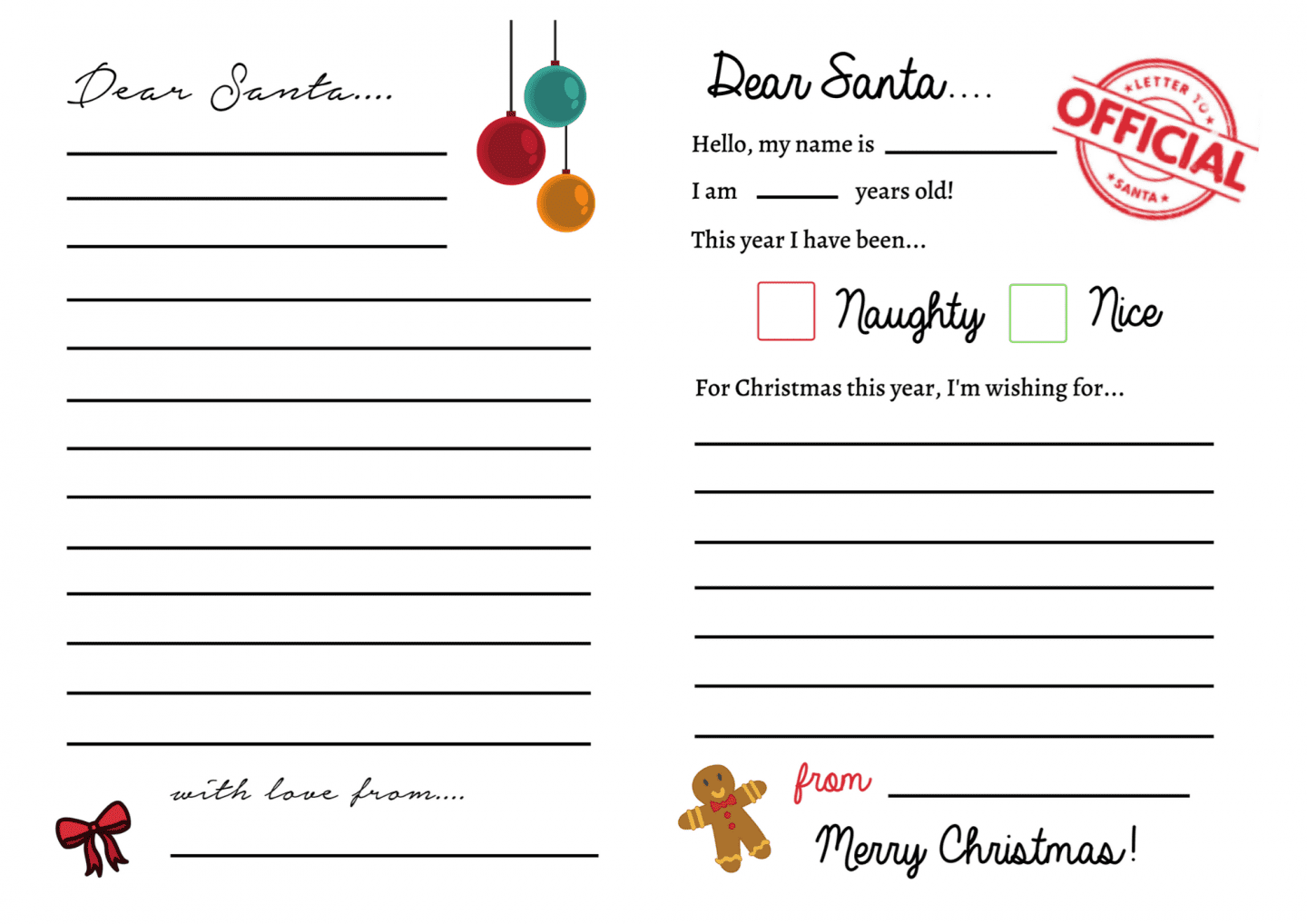 Letters To Santa Templates Free Printables Super Busy Mum Northern Irish Blogger