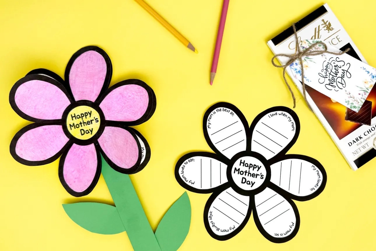 Lift the Flap Mother s Day Flower Craft Free Printable The Many Little Joys
