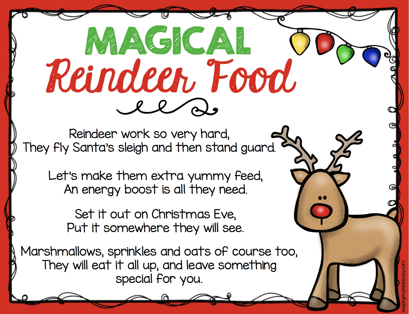 Magical Reindeer Food FREEBIE Keeping My Kiddo Busy Magical Reindeer Food FREEBIE Keeping My Kiddo Busy