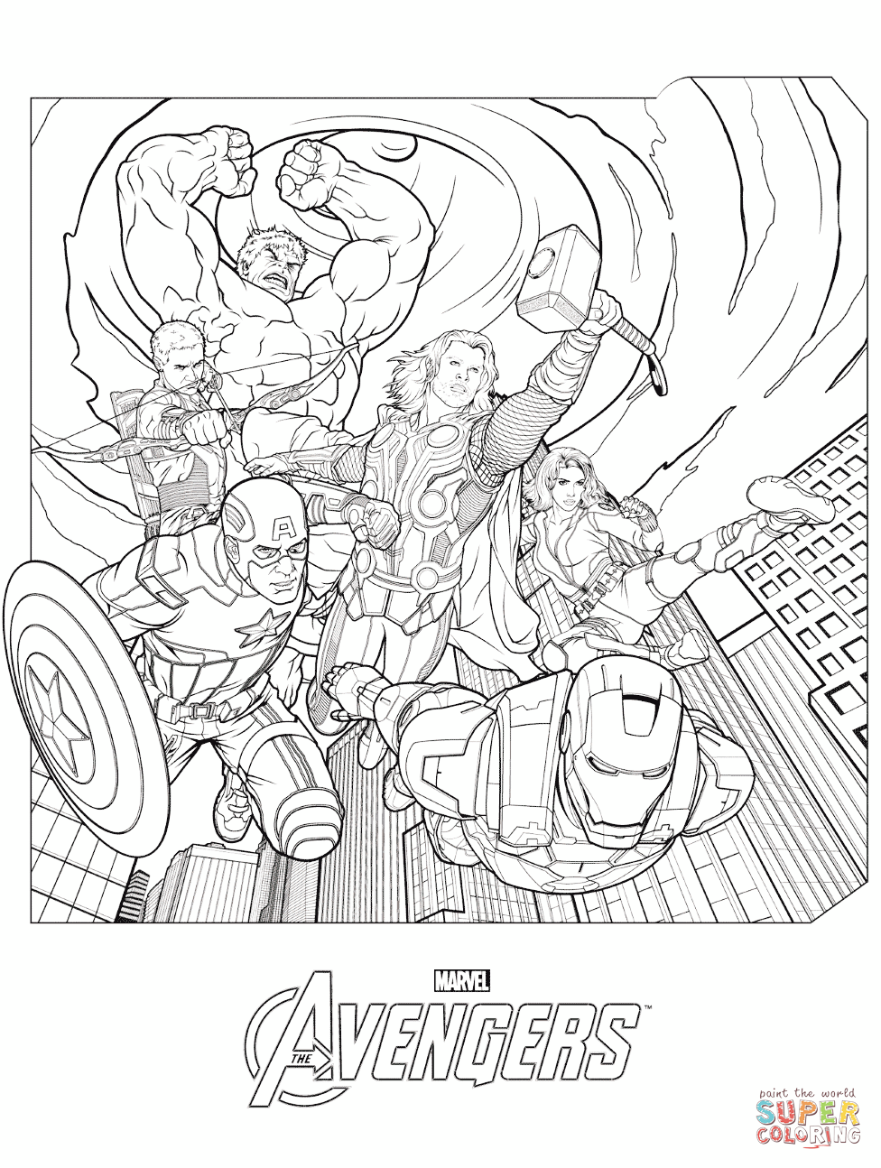 Marvel Avengers Coloring Page Free Printable