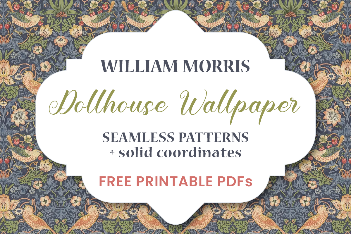 Miniature William Morris Wallpaper Free Dollhouse Printables