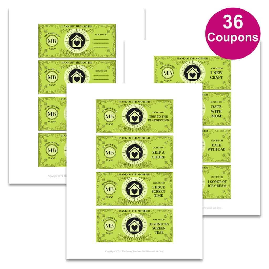 Mom Bucks Awesome Printable Reward Coupons For Kids 
