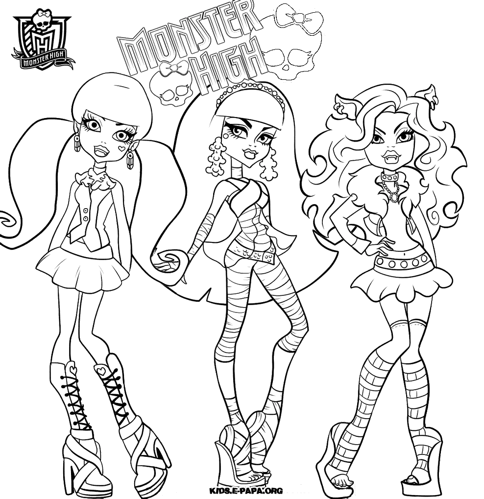 Monster High Coloring Page To Print Monster High Coloring Pages
