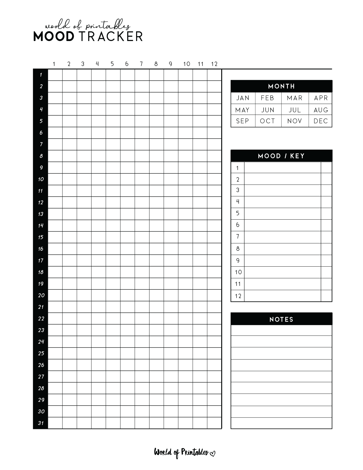 Mood Trackers 16 Free Printable Templates World Of Printables