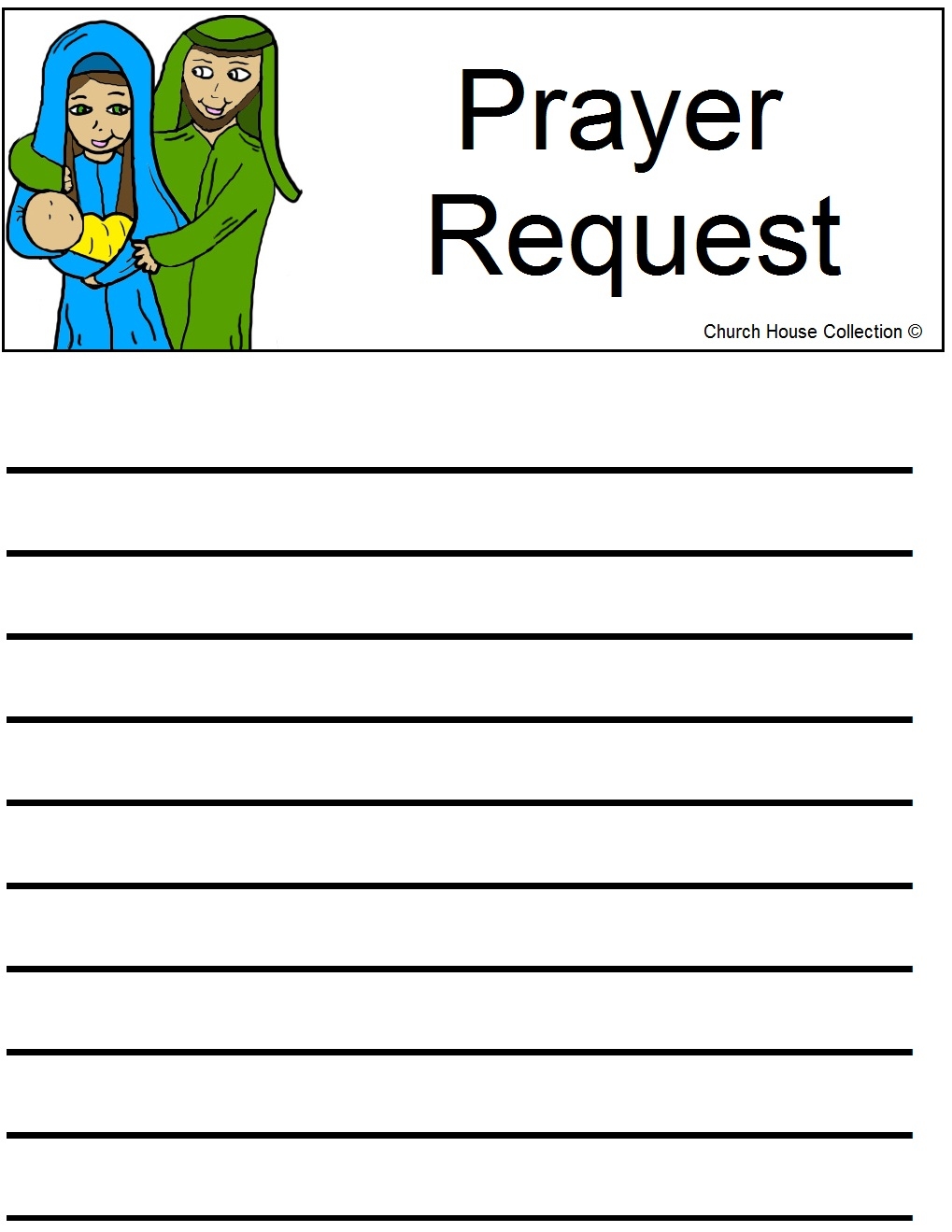 Nativity Prayer Request Sheet